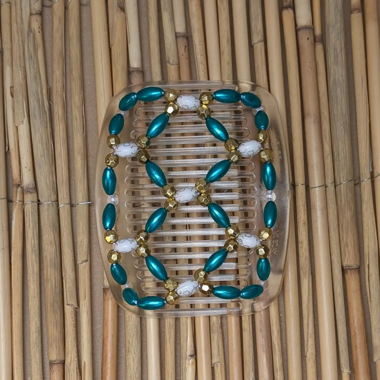 African Butterfly transparenter Kamm grün goldene Kunstperlen