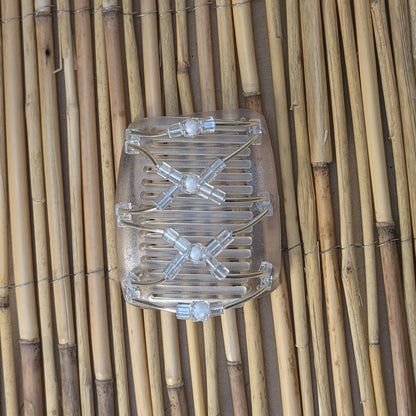 Chameleon "Beada Tube" mit weißen Kunstperlen durchsichtig