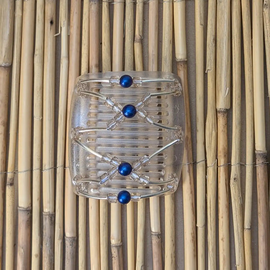 Chameleon "Beada Tube" mit klaren-blauen Kunstperlen durchsichtig