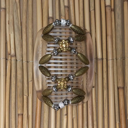 African Butterfly Deluxe "Dalena" mit gold-silbernen Kunstperlen