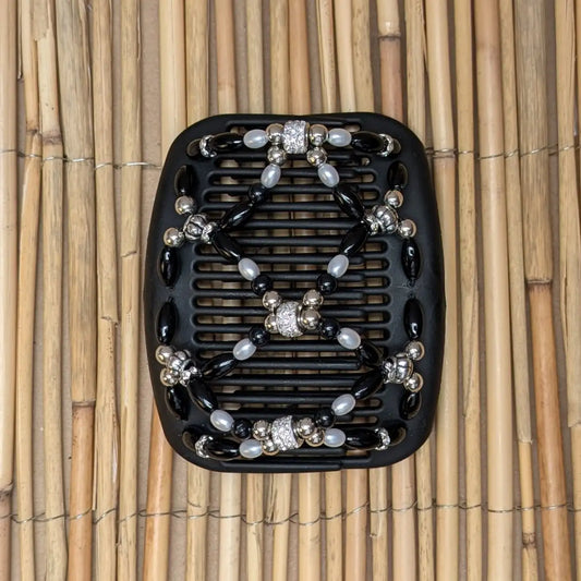 African Butterfly Deluxe "Ndalena" mit schwarz-weißen Kunstperlen