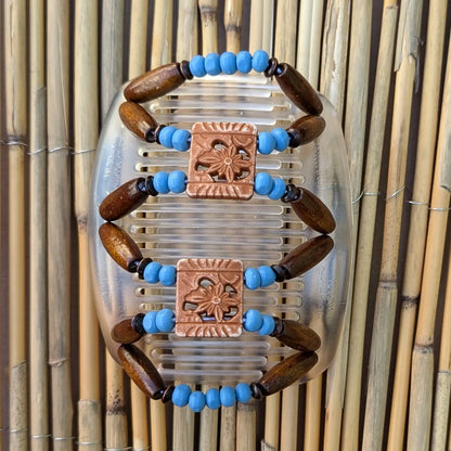 African Butterfly "Dalena" mit silbernen Kunstperlen durchsichtig