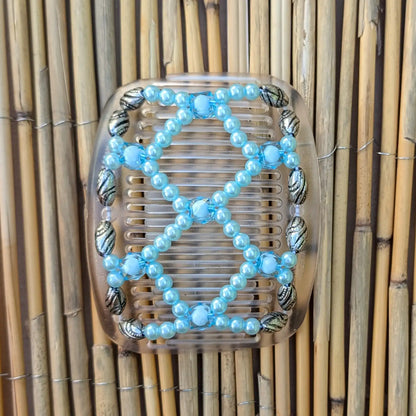 African Butterfly "Dalena" mit silber-schwarzen Kunstperlen braun