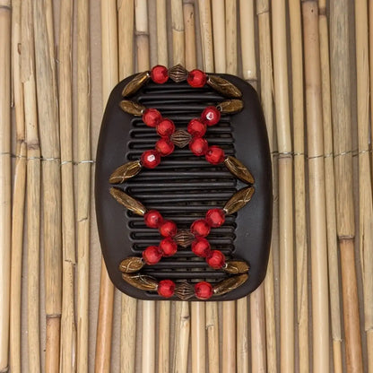 African Butterfly "Dalena" mit bronze-roten Kunstperlen braun