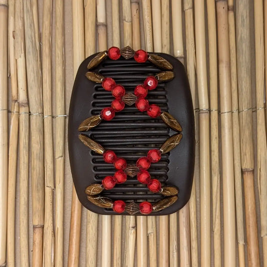 African Butterfly "Dalena" mit bronze-roten Kunstperlen braun