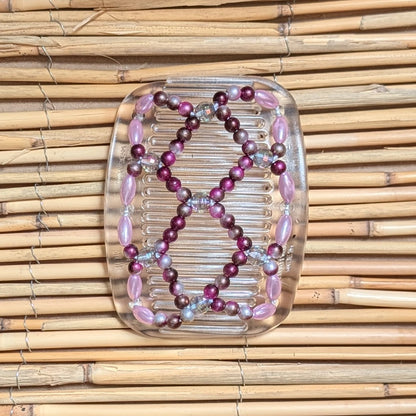 African Butterfly "Ndalena" mit rosa-pinken Kunstperlen durchsichtig