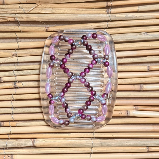 African Butterfly "Ndalena" mit rosa-pinken Kunstperlen durchsichtig