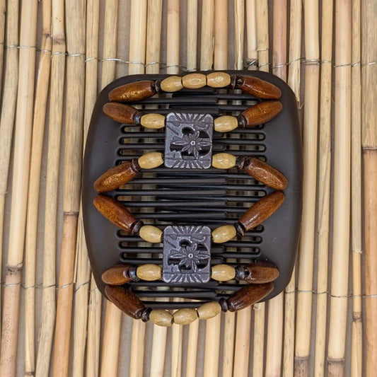 African Butterfly "Dupla" mit braunen Holzperlen braun