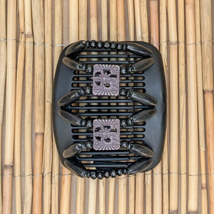 African Butterfly "Dupla" mit schwarzen Holzperlen schwarz