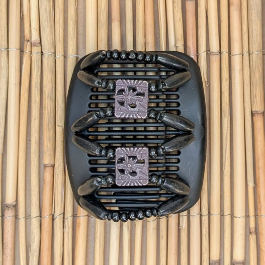 African Butterfly "Dupla" mit schwarzen Holzperlen schwarz