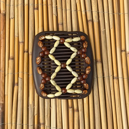 African Butterfly "Ndalena" mit bronze-vanille Kunstperlen braun