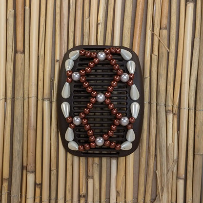 African Butterfly "Ndalena" mit weiß-rotbraunen Kunstperlen braun