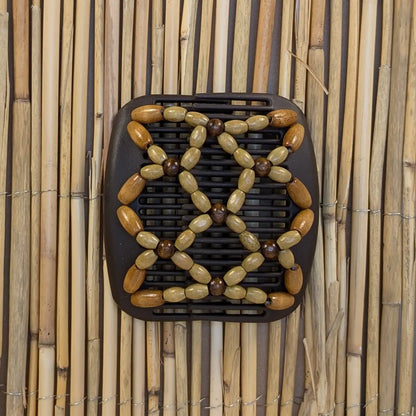 African Butterfly "Ndbele" mit braun-dunkelbraunen Holzperlen braun