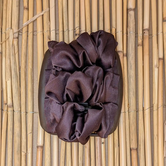 African Butterfly "Stoff" mit braunem Satinstoff braun