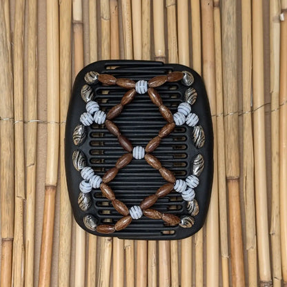 braun weiß silberner Ndalena Butterfly Standardgröße – für feines bis normales Haar, ab Schulterlänge und länger