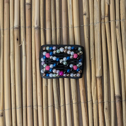 Ladybug (mini) "Ndalena" mit bunten Kunstperlen schwarz