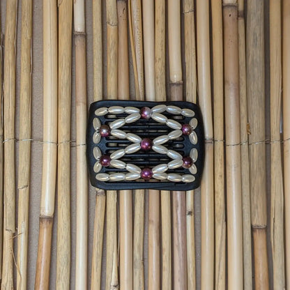 Ladybug (mini) "Ndalena" mit weiß-roten Kunstperlen schwarz