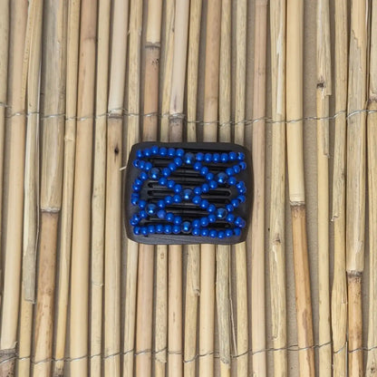 Ladybug (mini) "Ndalena" mit blauen Kunstperlen schwarz