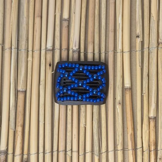 Ladybug (mini) "Ndalena" mit blauen Kunstperlen schwarz