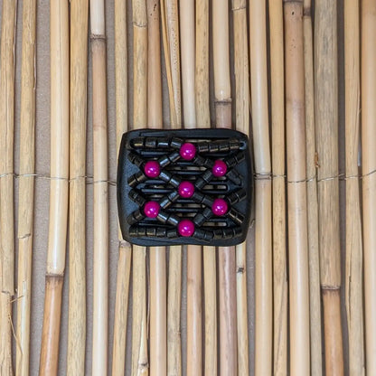 Ladybug (mini) "Ndbele" mit schwarz-pinken Holzperlen schwarz