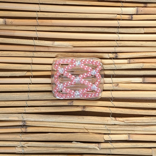 Ladybug (mini) "Ndalena" mit rosa-klaren Kunstperlen durchsichtig