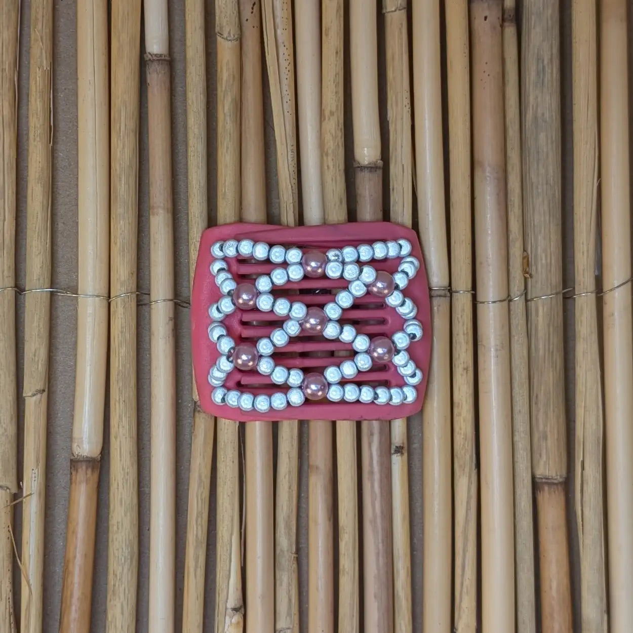 Ladybug (mini) "Ndalena" mit silber-rosa Kunstperlen rosa