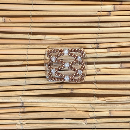 Ladybug (mini) "Ndalena" mit braun-klaren Kunstperlen durchsichtig