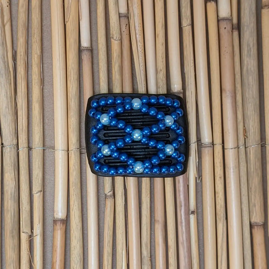Ladybug (mini) "Ndalena" mit blau-türkisen Kunstperlen schwarz