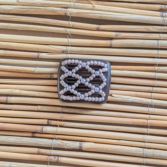 Ladybug (mini) "Ndalena" mit rosa Kunstperlen braun