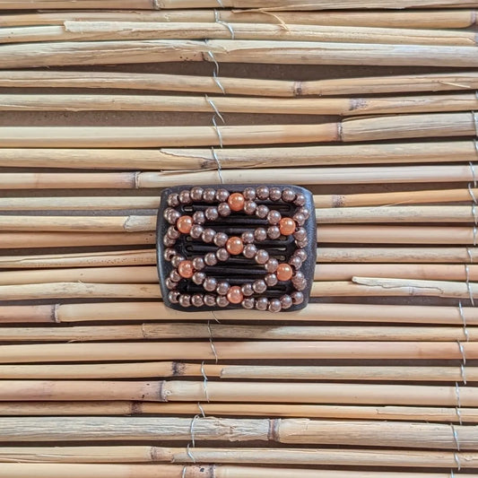 Ladybug (mini) "Ndbele" mit braun-orangen Kunstperlen braun