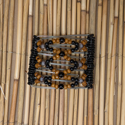 Rhino "Ndebele" Mittel mit braun-schwarzen Holzperlen