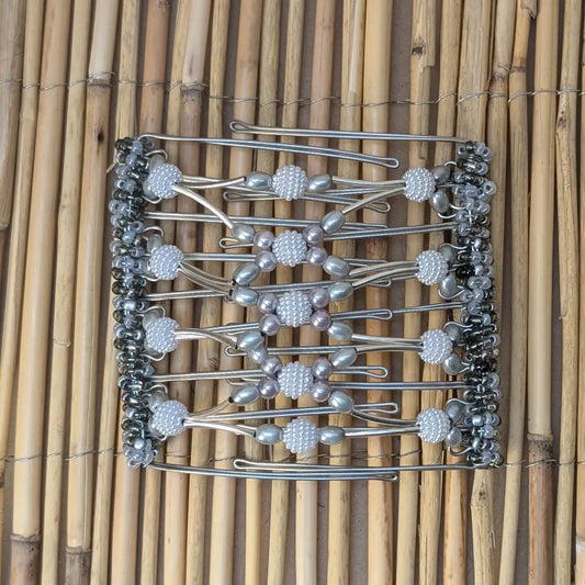 Rhino "Beada Tube" groß mit silber-weißen Kunstperlen