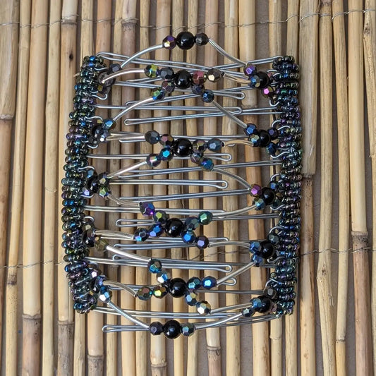 Rhino "Beada Tube" extragroß mit regenbogen-schwarzen Kunstperlen