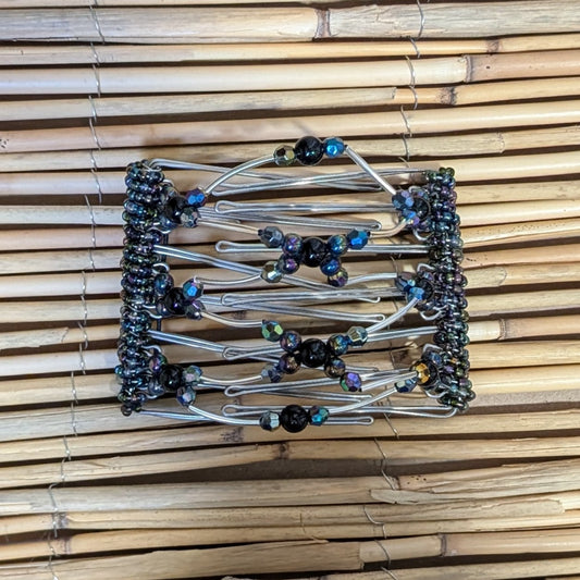 Rhino "Beada Tube" mittel mit regenbogen-schwarzen Kunstperlen