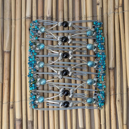 Rhino "Beada Tube" extragroß mit türkis-silbernen Kunstperlen