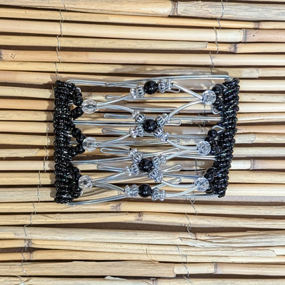 Rhino "Beada Tube" mittel mit silber-schwarzen Kunstperlen