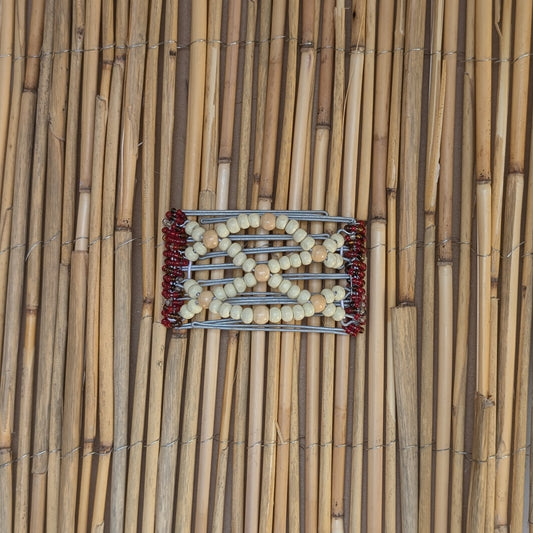 Rhino "Ndbele" klein mit creme-hellbraunen Holzperlen