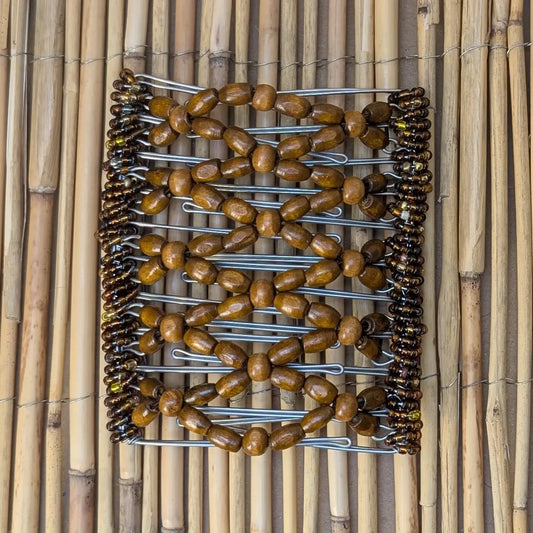 Rhino "Ndbele" extragroß mit braunen Holzperlen