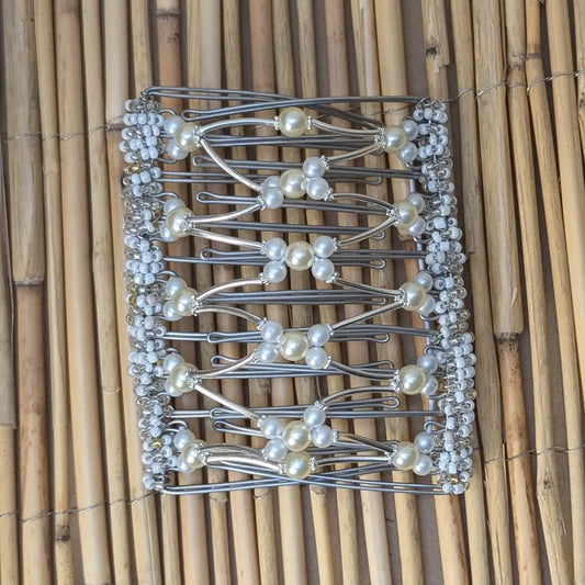 Rhino "Beada Tube" extragroß mit weiß-cremefarbenen Kunstperlen