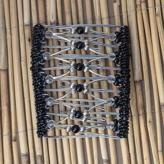 Rhino "Beada Tube" extragroß mit silber-schwarzen Kunstperlen