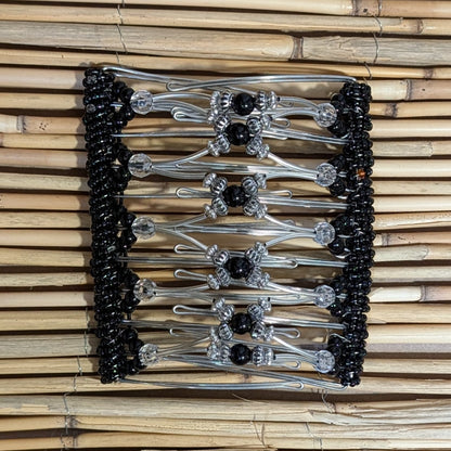 Rhino "Beada Tube" extragroß schwarz-silber Kunstperlen