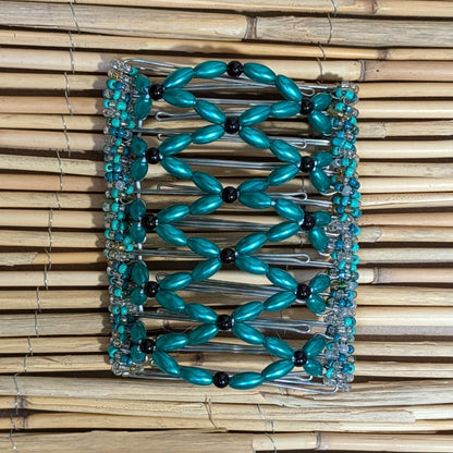 Rhino "Ndalena" extragroß grün-schwarze Kunstperlen